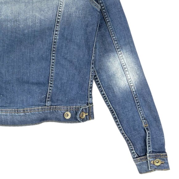 Bien Bleu Women's Blue Faded Wash Denim Jacket With Button Front Size XS - Picture 8 of 12